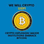 Thumbnail for the first ever We Will Crypto podcast episode. Crypto Explosion!